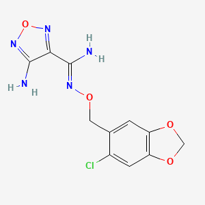 molecular formula C11H10ClN5O4 B5858694 4-amino-N'-[(6-chloro-1,3-benzodioxol-5-yl)methoxy]-1,2,5-oxadiazole-3-carboximidamide 