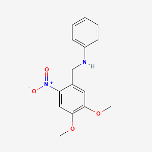 molecular formula C15H16N2O4 B5858698 (4,5-dimethoxy-2-nitrobenzyl)phenylamine 