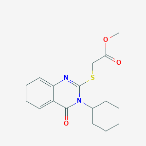 molecular formula C18H22N2O3S B5858747 ethyl [(3-cyclohexyl-4-oxo-3,4-dihydro-2-quinazolinyl)thio]acetate 