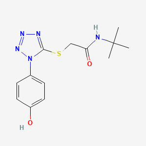 molecular formula C13H17N5O2S B5858749 N-(tert-butyl)-2-{[1-(4-hydroxyphenyl)-1H-tetrazol-5-yl]thio}acetamide 