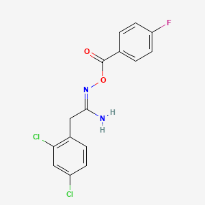 molecular formula C15H11Cl2FN2O2 B5858755 2-(2,4-dichlorophenyl)-N'-[(4-fluorobenzoyl)oxy]ethanimidamide 
