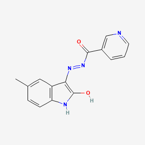 molecular formula C15H12N4O2 B5858767 N'-(5-methyl-2-oxo-1,2-dihydro-3H-indol-3-ylidene)nicotinohydrazide 