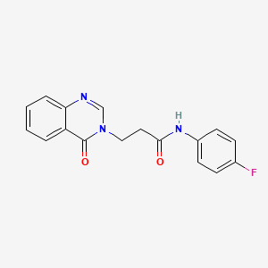 molecular formula C17H14FN3O2 B5858784 N-(4-fluorophenyl)-3-(4-oxo-3(4H)-quinazolinyl)propanamide 