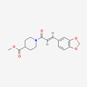 molecular formula C17H19NO5 B5858792 methyl 1-[3-(1,3-benzodioxol-5-yl)acryloyl]-4-piperidinecarboxylate 