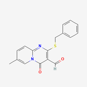 2-(benzylthio)-7-methyl-4-oxo-4H-pyrido[1,2-a]pyrimidine-3-carbaldehyde
