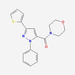 molecular formula C18H17N3O2S B5858883 4-{[1-phenyl-3-(2-thienyl)-1H-pyrazol-5-yl]carbonyl}morpholine 