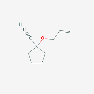 molecular formula C10H14O B058589 1-Ethynyl-1-prop-2-enoxycyclopentane CAS No. 121983-06-0