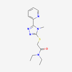 molecular formula C14H19N5OS B5858931 N,N-diethyl-2-{[4-methyl-5-(2-pyridinyl)-4H-1,2,4-triazol-3-yl]thio}acetamide 