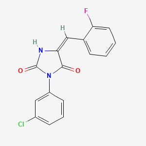 molecular formula C16H10ClFN2O2 B5858939 3-(3-chlorophenyl)-5-(2-fluorobenzylidene)-2,4-imidazolidinedione 
