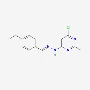 molecular formula C15H17ClN4 B5858988 1-(4-ethylphenyl)ethanone (6-chloro-2-methyl-4-pyrimidinyl)hydrazone 