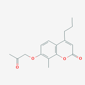 molecular formula C16H18O4 B5858989 8-methyl-7-(2-oxopropoxy)-4-propyl-2H-chromen-2-one 