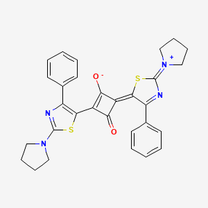 1,3-Bis(2-pyrrolidino-4-phenyl-1,3-thiazol-5-yl)-2-oxo-cyclobutenylium-4-olate