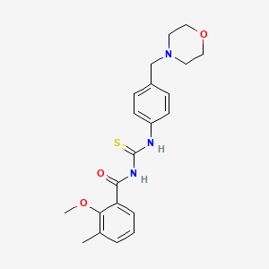 molecular formula C21H25N3O3S B5859030 2-methoxy-3-methyl-N-({[4-(4-morpholinylmethyl)phenyl]amino}carbonothioyl)benzamide 