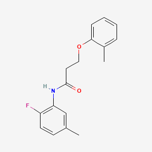 molecular formula C17H18FNO2 B5859074 N-(2-fluoro-5-methylphenyl)-3-(2-methylphenoxy)propanamide 