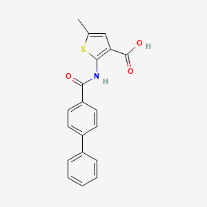molecular formula C19H15NO3S B5859171 2-[(4-biphenylylcarbonyl)amino]-5-methyl-3-thiophenecarboxylic acid 