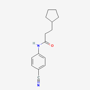 molecular formula C15H18N2O B5859175 N-(4-cyanophenyl)-3-cyclopentylpropanamide 
