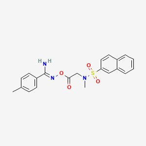 molecular formula C21H21N3O4S B5859219 4-methyl-N'-({[methyl(2-naphthylsulfonyl)amino]acetyl}oxy)benzenecarboximidamide 