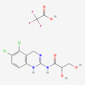 N-(5,6-dichloro-1,4-dihydroquinazolin-2-yl)-2,3-dihydroxypropanamide;2,2,2-trifluoroacetic acid