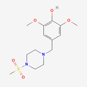 molecular formula C14H22N2O5S B5859302 2,6-dimethoxy-4-{[4-(methylsulfonyl)-1-piperazinyl]methyl}phenol 