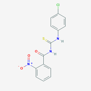 molecular formula C14H10ClN3O3S B5859336 N-{[(4-chlorophenyl)amino]carbonothioyl}-2-nitrobenzamide 