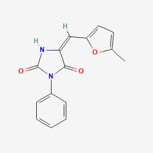 molecular formula C15H12N2O3 B5859347 5-[(5-methyl-2-furyl)methylene]-3-phenyl-2,4-imidazolidinedione 
