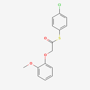 molecular formula C15H13ClO3S B5859353 S-(4-chlorophenyl) (2-methoxyphenoxy)ethanethioate 