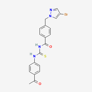 molecular formula C20H17BrN4O2S B5859361 N-{[(4-acetylphenyl)amino]carbonothioyl}-4-[(4-bromo-1H-pyrazol-1-yl)methyl]benzamide 