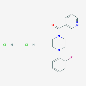 molecular formula C16H18Cl2FN3O B058594 Piperazine, 1-(2-fluorophenyl)-4-(3-pyridinylcarbonyl)-, dihydrochloride CAS No. 124444-80-0