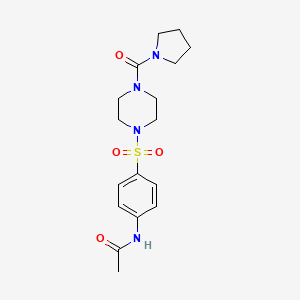 molecular formula C17H24N4O4S B5859406 N-(4-{[4-(1-pyrrolidinylcarbonyl)-1-piperazinyl]sulfonyl}phenyl)acetamide 