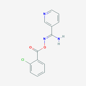molecular formula C13H10ClN3O2 B5859431 N'-[(2-chlorobenzoyl)oxy]-3-pyridinecarboximidamide 