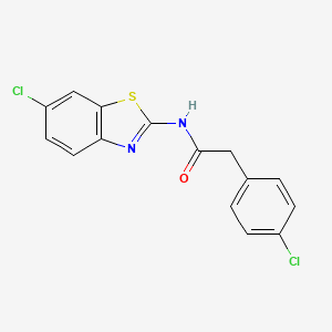 molecular formula C15H10Cl2N2OS B5859436 N-(6-chloro-1,3-benzothiazol-2-yl)-2-(4-chlorophenyl)acetamide 