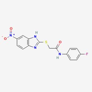 molecular formula C15H11FN4O3S B5859438 N-(4-fluorophenyl)-2-[(5-nitro-1H-benzimidazol-2-yl)thio]acetamide 