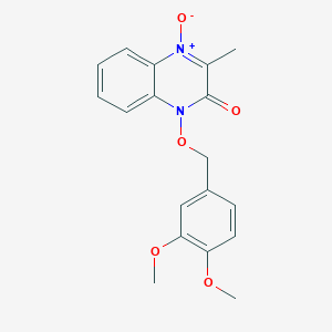 molecular formula C18H18N2O5 B5859441 1-[(3,4-dimethoxybenzyl)oxy]-3-methyl-2(1H)-quinoxalinone 4-oxide 