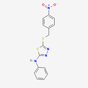 molecular formula C15H12N4O2S2 B5859457 5-[(4-nitrobenzyl)thio]-N-phenyl-1,3,4-thiadiazol-2-amine 