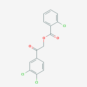 molecular formula C15H9Cl3O3 B5859481 2-(3,4-dichlorophenyl)-2-oxoethyl 2-chlorobenzoate 