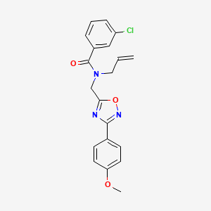 molecular formula C20H18ClN3O3 B5859492 N-allyl-3-chloro-N-{[3-(4-methoxyphenyl)-1,2,4-oxadiazol-5-yl]methyl}benzamide 