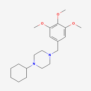 molecular formula C20H32N2O3 B5859571 1-cyclohexyl-4-(3,4,5-trimethoxybenzyl)piperazine 