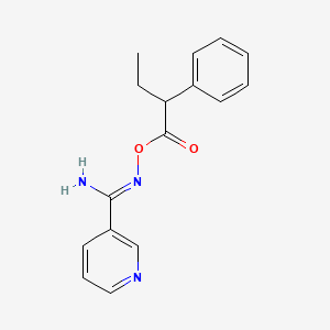 molecular formula C16H17N3O2 B5859572 N'-[(2-phenylbutanoyl)oxy]-3-pyridinecarboximidamide 