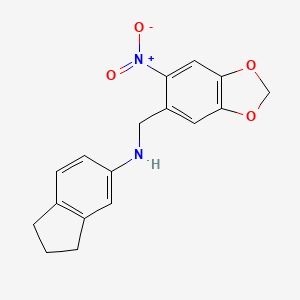 2,3-dihydro-1H-inden-5-yl[(6-nitro-1,3-benzodioxol-5-yl)methyl]amine