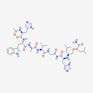 molecular formula C47H69N13O9 B058596 Gastrin releasing peptide (20-27), N-acetyl-leu(26)-psi(CH2O)leu(27)- CAS No. 125185-94-6