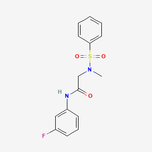 molecular formula C15H15FN2O3S B5859656 N~1~-(3-fluorophenyl)-N~2~-methyl-N~2~-(phenylsulfonyl)glycinamide 