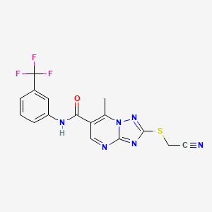 molecular formula C16H11F3N6OS B5859662 2-[(cyanomethyl)thio]-7-methyl-N-[3-(trifluoromethyl)phenyl][1,2,4]triazolo[1,5-a]pyrimidine-6-carboxamide 