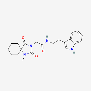 molecular formula C21H26N4O3 B5859663 N-[2-(1H-indol-3-yl)ethyl]-2-(1-methyl-2,4-dioxo-1,3-diazaspiro[4.5]dec-3-yl)acetamide 