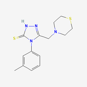 4-(3-methylphenyl)-5-(4-thiomorpholinylmethyl)-2,4-dihydro-3H-1,2,4-triazole-3-thione
