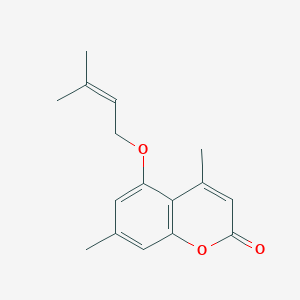 molecular formula C16H18O3 B5859699 4,7-dimethyl-5-[(3-methyl-2-buten-1-yl)oxy]-2H-chromen-2-one 
