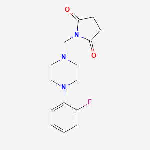molecular formula C15H18FN3O2 B5859708 1-{[4-(2-fluorophenyl)-1-piperazinyl]methyl}-2,5-pyrrolidinedione 