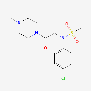 molecular formula C14H20ClN3O3S B5859722 N-(4-chlorophenyl)-N-[2-(4-methyl-1-piperazinyl)-2-oxoethyl]methanesulfonamide 