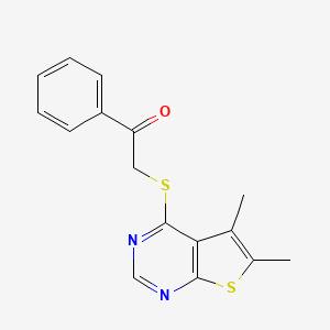 molecular formula C16H14N2OS2 B5859749 2-[(5,6-dimethylthieno[2,3-d]pyrimidin-4-yl)thio]-1-phenylethanone 