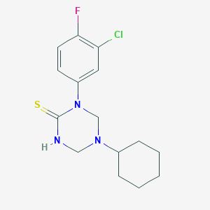 1-(3-chloro-4-fluorophenyl)-5-cyclohexyl-1,3,5-triazinane-2-thione
