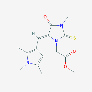 methyl {3-methyl-4-oxo-2-thioxo-5-[(1,2,5-trimethyl-1H-pyrrol-3-yl)methylene]-1-imidazolidinyl}acetate
